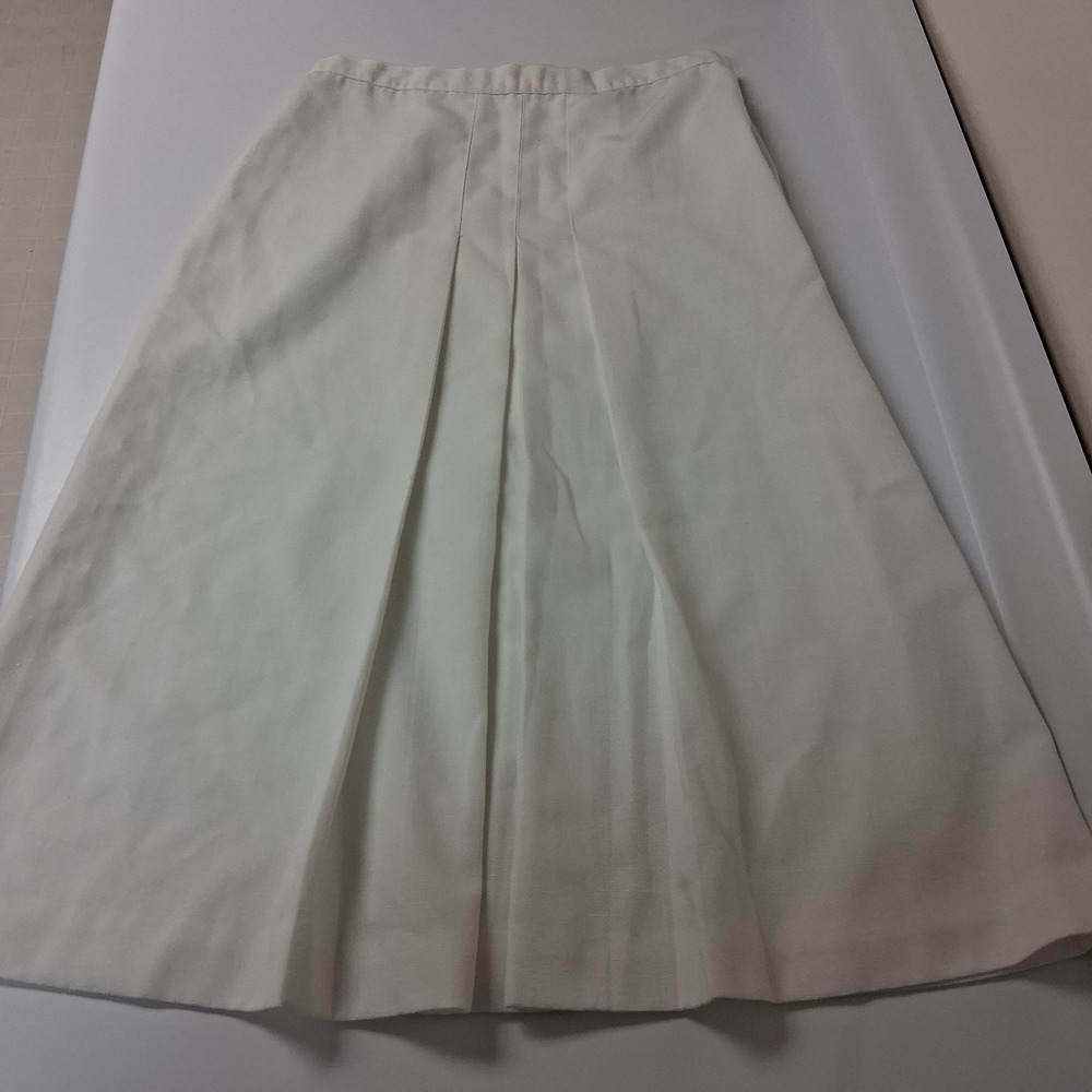 Vintage Bobbie Brooks Ivory Pleated A-Line Skirt USA Early 80s Preppy Classic